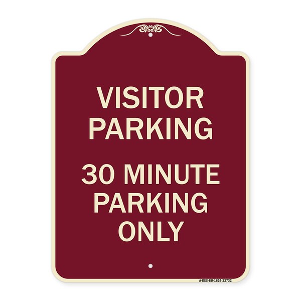 Signmission Visitor Parking 30 Minute Parking Heavy-Gauge Aluminum Architectural Sign, 24" x 18", BU-1824-22732 A-DES-BU-1824-22732 - main